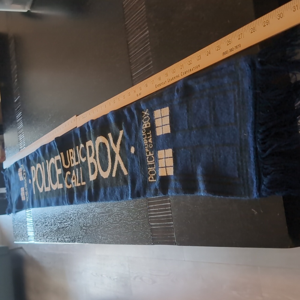 Doctor Who Blue White and Black Winter Scarf